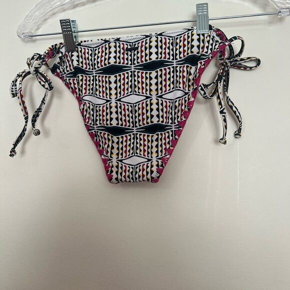 Patterned Bikini Bottom with Side Ties - Picture 3 of 3